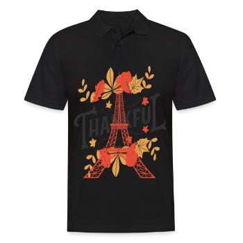Tour Eiffel L’automne quitte Paris Souvenir Automne le - Polo Homme - noir - Devant - Kai (181cm)