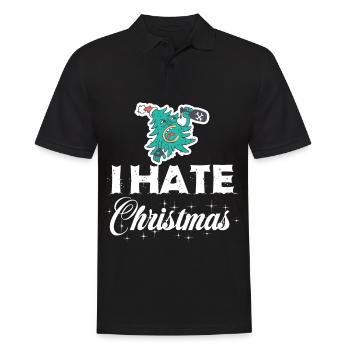 Crazy Christmas Tree Funny Punk Ironic - Men's Polo Shirt - black - Front - Kai (181cm)