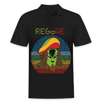 Alien Reggae Retro Jamaika Rasta Souvenir Rastafar - Männer Poloshirt - Schwarz - Vorne - Kai (181cm)