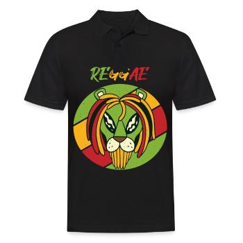 Rasta Löwe Reggae Retro Jamaika Souvenir Rastafari - Männer Poloshirt - Schwarz - Vorne - Kai (181cm)
