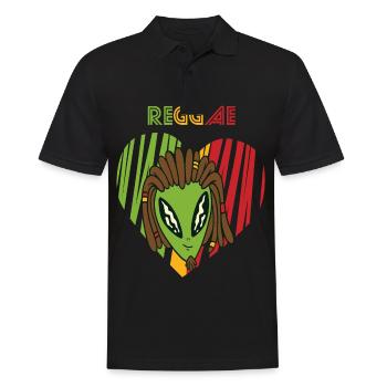 Reggae UFO Jamaika Souvenir Rasta Musik Rastafaria - Männer Poloshirt - Schwarz - Vorne - Kai (181cm)