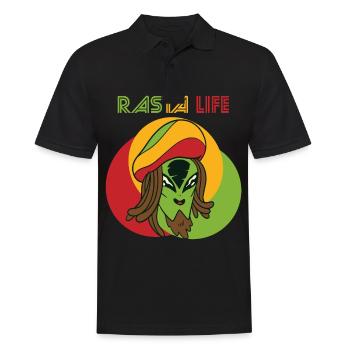 Reggae Herz Alien Rasta Jamaika Souvenir Rastafari - Männer Poloshirt - Schwarz - Vorne - Kai (181cm)