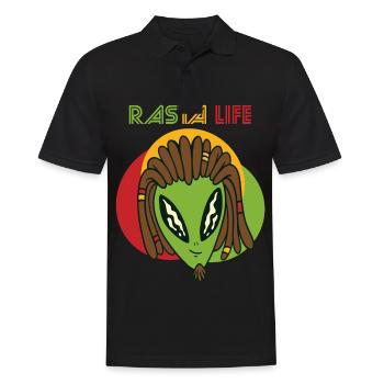 Reggae Alien Herz Rasta Jamaika Souvenir Rastafari - Männer Poloshirt - Schwarz - Vorne - Kai (181cm)