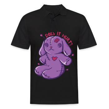 Voodoo-Häschen Tut es weh? Voodoo Puppe Halloween - Männer Poloshirt - Schwarz - Vorne - Kai (181cm)