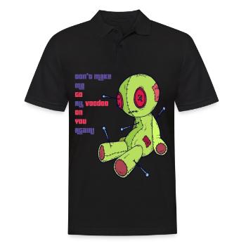 Voodoo auf dich! Hexerei Gruseliges Halloween Kost - Männer Poloshirt - Schwarz - Vorne - Kai (181cm)