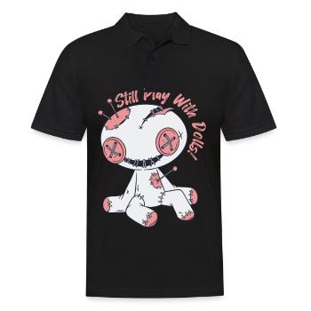 Gruselige Voodoo-Puppe Spielen mit Puppen Hexerei - Männer Poloshirt - Schwarz - Vorne - Kai (181cm)