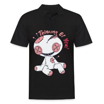 Gruselige Voodoo-Puppe Hexerei Halloween An dich d - Männer Poloshirt - Schwarz - Vorne - Kai (181cm)
