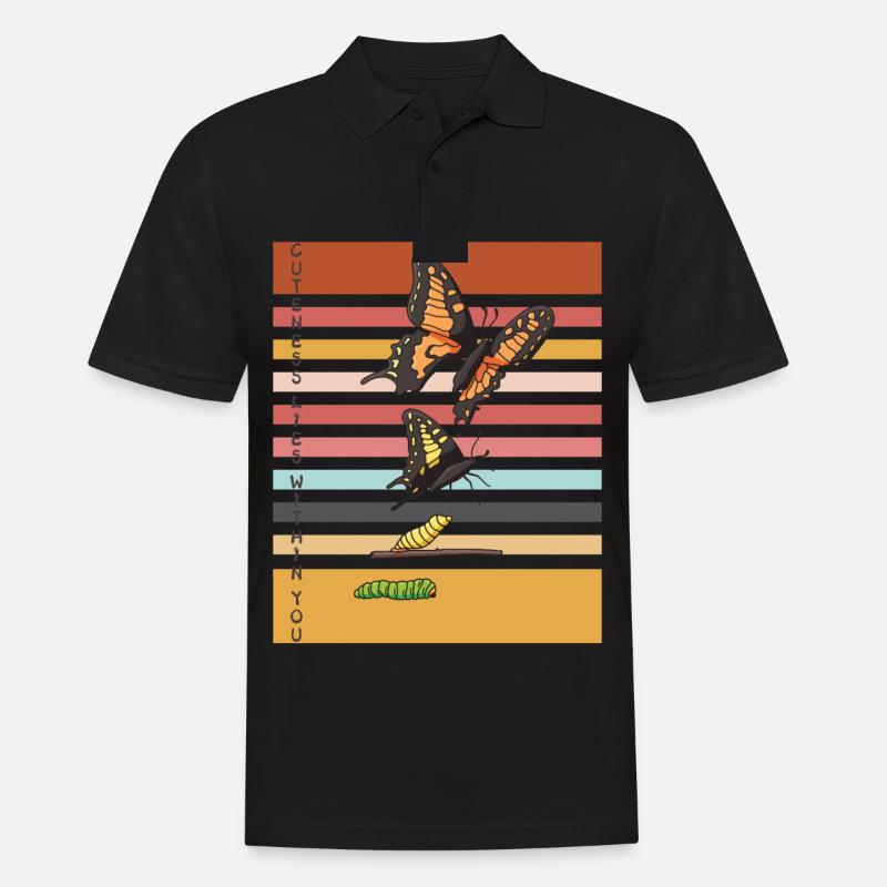 Niedlicher Schmetterling Evolution Schmetterlinge - Männer Poloshirt - Schwarz