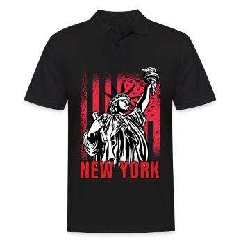 Liberty Statue NY Souvenir New York City États-Unis - Polo Homme - noir - Devant - Kai (181cm)