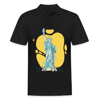 Liberty Statue New York City USA - Männer Poloshirt - Schwarz - Vorne - Kai (181cm)