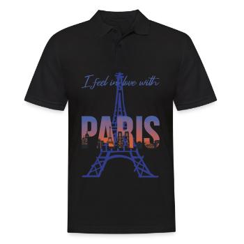 Tour Eiffel J’adore Paris Bonjour de France - Polo Homme - noir - Devant - Kai (181cm)