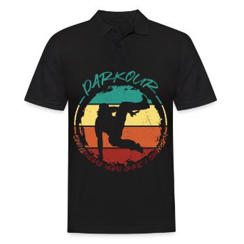 Verrückter Parkour Freestyle Running Jumper City T - Männer Poloshirt - Schwarz - Vorne - Kai (181cm)