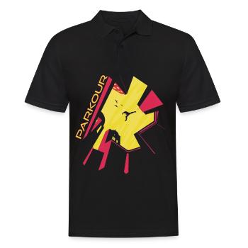 Centre-ville Parkour City Freestyle Jumping Running - Polo Homme - noir - Devant - Kai (181cm)