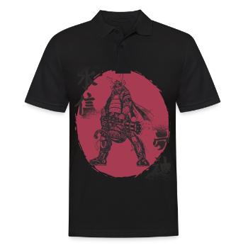 Drôle de samouraï avec Gatling Japanese Warrior B - Polo Homme - noir - Devant - Kai (181cm)