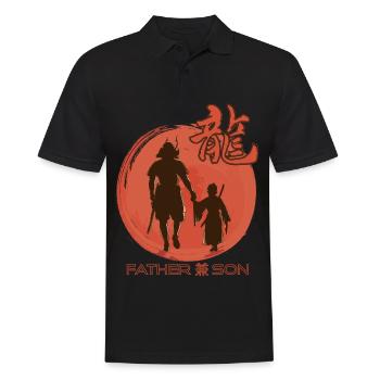 Samouraï Père Guerrier Japonais Katana S - Polo Homme - noir - Devant - Kai (181cm)