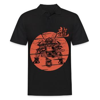 Samurai Football Drôle d’Armure de guerrier japonais - Polo Homme - noir - Devant - Kai (181cm)