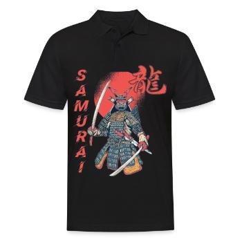 Samurai Mond Blutfleck Japanische Kunst Ninja Japa - Männer Poloshirt - Schwarz - Vorne - Kai (181cm)