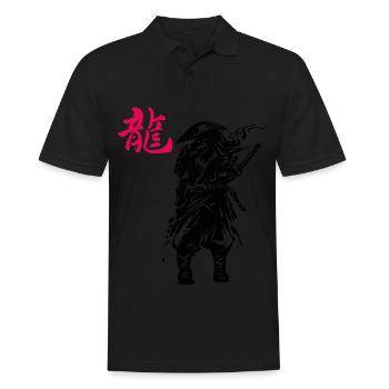 Japanische Kunst Samurai Ninja Japanischer Krieger - Männer Poloshirt - Schwarz - Vorne - Kai (181cm)