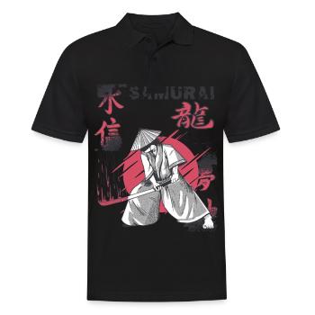 Samurai Katana Schwert Blutfleck Japanischer Krieg - Männer Poloshirt - Schwarz - Vorne - Kai (181cm)