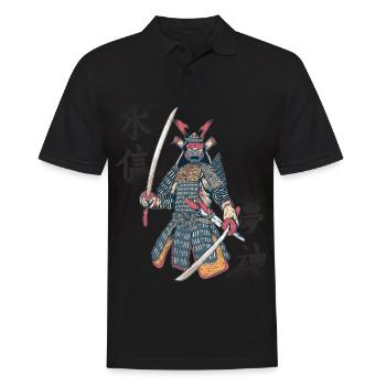 Samurai Retro Japanese Art Ninja Japanese K - Men's Polo Shirt - black - Front - Kai (181cm)