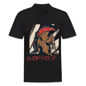 Sparta Glory Spartanischer Helm Altes Griechenland - Männer Poloshirt - Schwarz - Vorne - Kai (181cm)