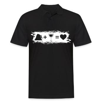 Grunge Rectangle - Herz - Wein - Klettern für Frau - Männer Poloshirt - Schwarz - Vorne - Kai (181cm)