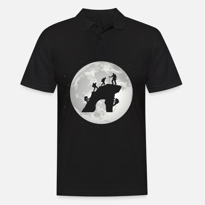 Vollmond - Klettern - - Männer Poloshirt - Schwarz