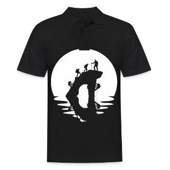 Kreis und Reflexion - Klettern - - Männer Poloshirt - Schwarz - Vorne - Kai (181cm)