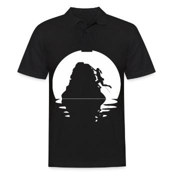 Circle and Reflection - Female Climbing - - Men's Polo Shirt - black - Front - Kai (181cm)