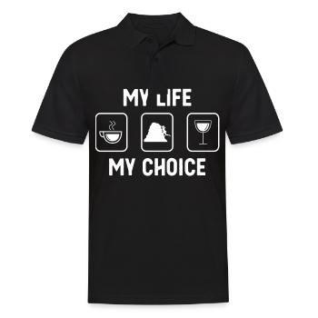 My Life My Choice - Wine - Female Climbing - Men's Polo Shirt - black - Front - Kai (181cm)