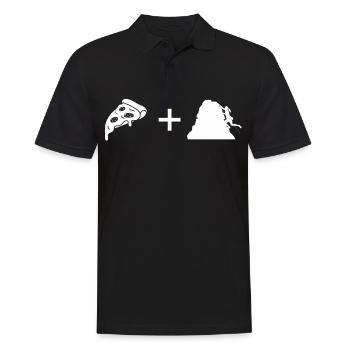 Pizza - Female climbing - - Men's Polo Shirt - black - Front - Kai (181cm)