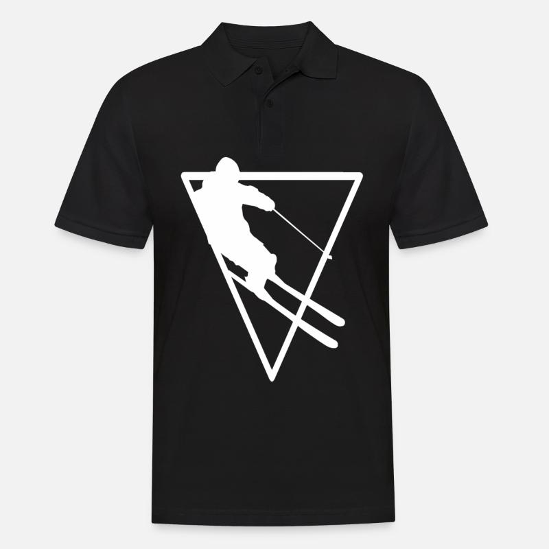 Triangle - Skiing - (3) - Men's Polo Shirt - black