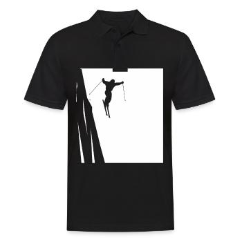 Skifahren - (28) - Männer Poloshirt - Schwarz - Vorne - Kai (181cm)