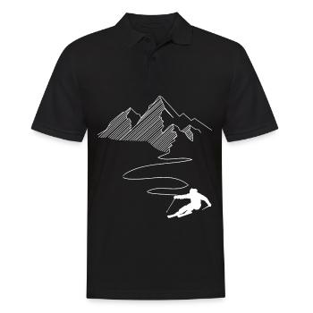 Montagne - Ligne sinueuse - Ski - (7) - Polo Homme - noir - Devant - Kai (181cm)