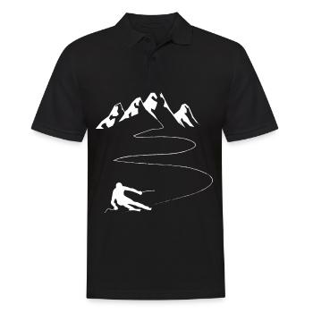 Montagne - Ligne sinueuse - Ski - (11) - Polo Homme - noir - Devant - Kai (181cm)