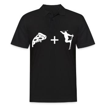 Pizza - Skiing - - Men's Polo Shirt - black - Front - Kai (181cm)