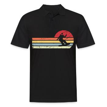 Lignes soleil et rétro - Snowboard pour femme - - Polo Homme - noir - Devant - Kai (181cm)