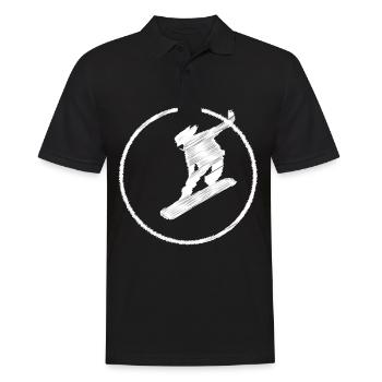 Circle - Snowboarding - (6) - Men's Polo Shirt - black - Front - Kai (181cm)