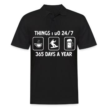 Denke ich 24-7 365 Tage im Jahr - Bier - Weiblich - Männer Poloshirt - Schwarz - Vorne - Kai (181cm)