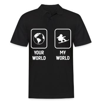 Your World My World - Snowboarding - - Men's Polo Shirt - black - Front - Kai (181cm)