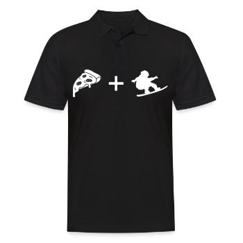 Pizza - Snowboarding - - Men's Polo Shirt - black - Front - Kai (181cm)