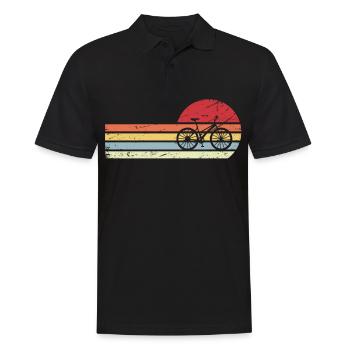 Soleil et lignes rétro - Cyclisme - - Polo Homme - noir - Devant - Kai (181cm)