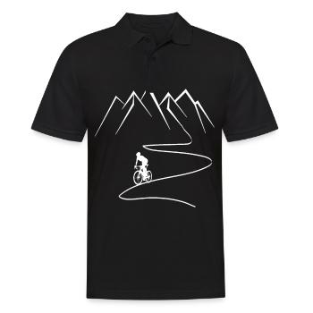 Montagne - Ligne sinueuse - Cyclisme - (2) - Polo Homme - noir - Devant - Kai (181cm)