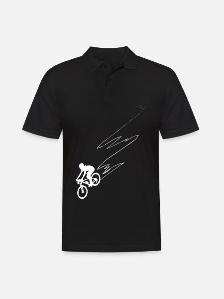 Curve Line - Cycling - (2) - Men's Polo Shirt - black