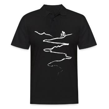 Ligne courbe - cyclisme - (4) - Polo Homme - noir - Devant - Kai (181cm)