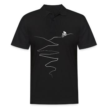 Curve Line - Cycling - (3) - Men's Polo Shirt - black - Front - Kai (181cm)