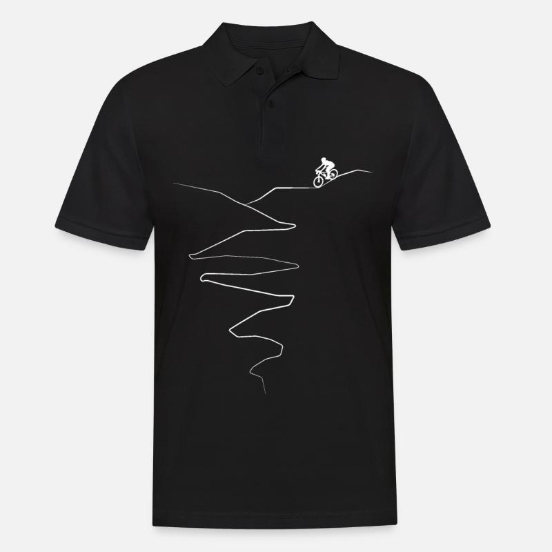 Ligne courbe - Cyclisme - (3) - Polo Homme - noir