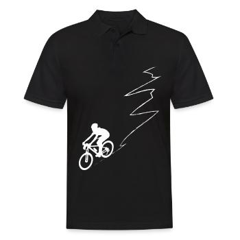 Ligne de courbe - Cyclisme - (5) - Polo Homme - noir - Devant - Kai (181cm)