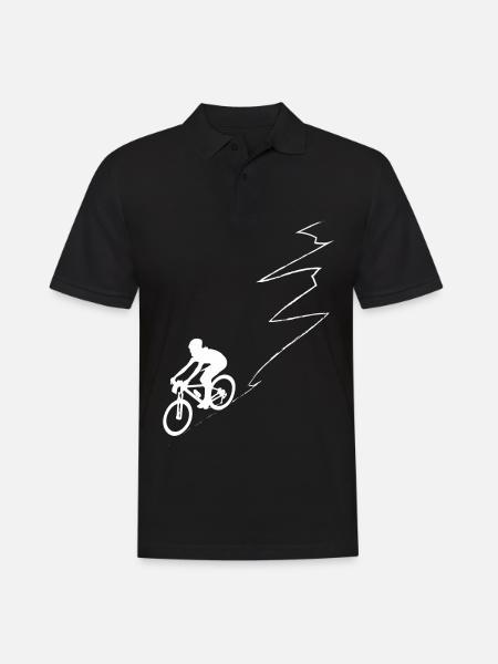 Curve Line - Cycling - (5) - Men's Polo Shirt - black