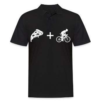 Pizza - Man Cycling - - Men's Polo Shirt - black - Front - Kai (181cm)